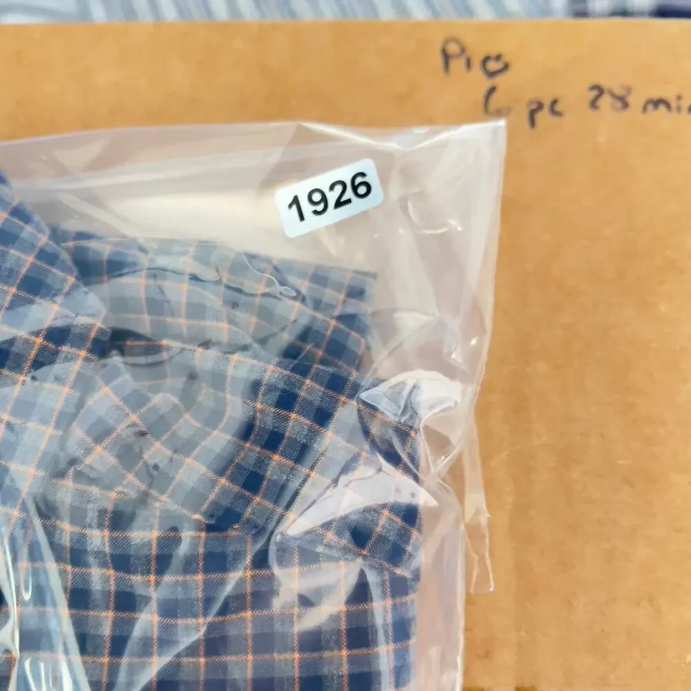 J. Crew Mercantile Flex Button Down Shirt Men's L Blue Orange Check Long Sleeve